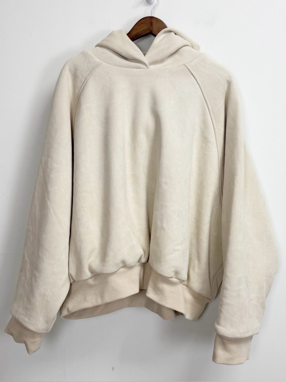 Saalt Studio Heavyweight Souffle Hoodie Womens XL Cream Oversize Boxy Minimal